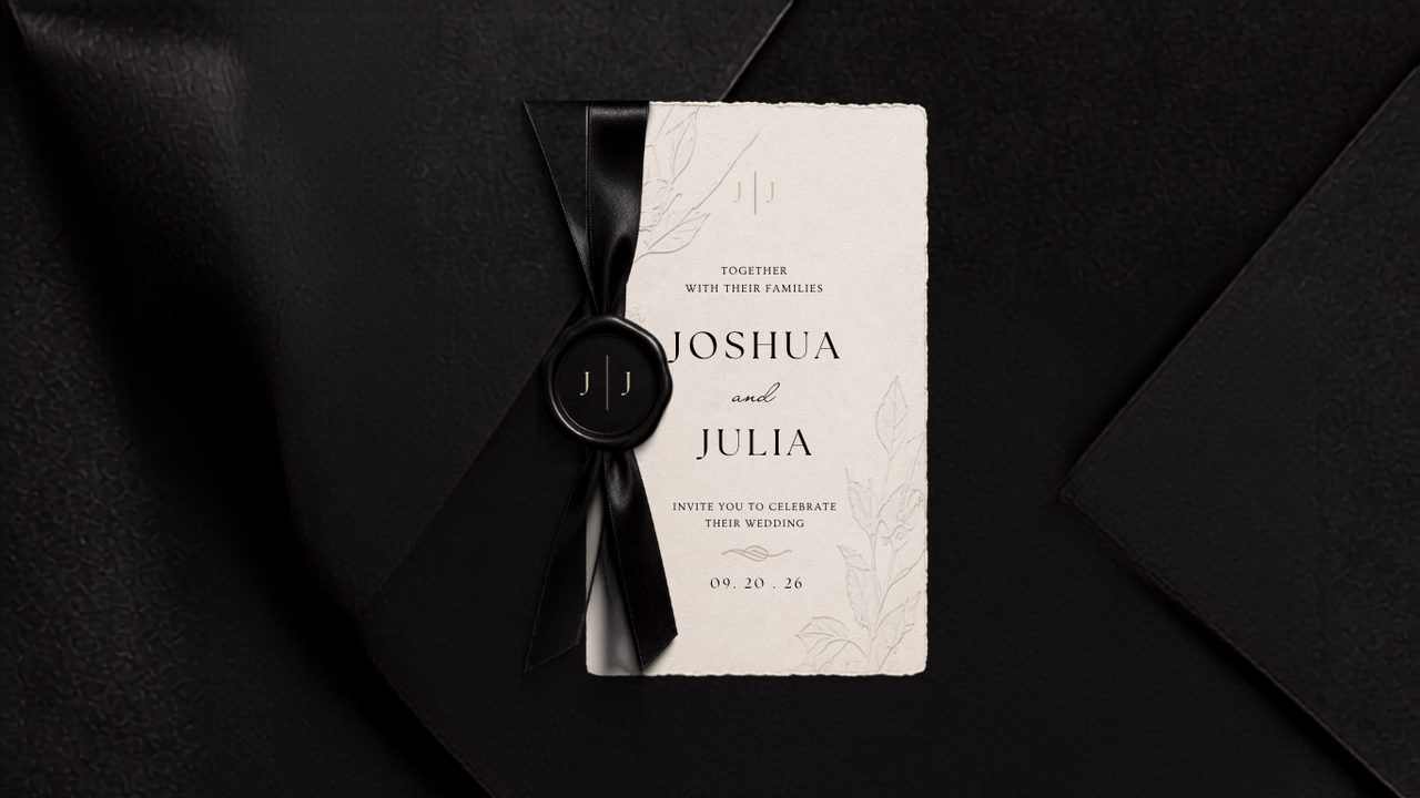 Black V1 digital invitation by Paanyaya Paper & Motion