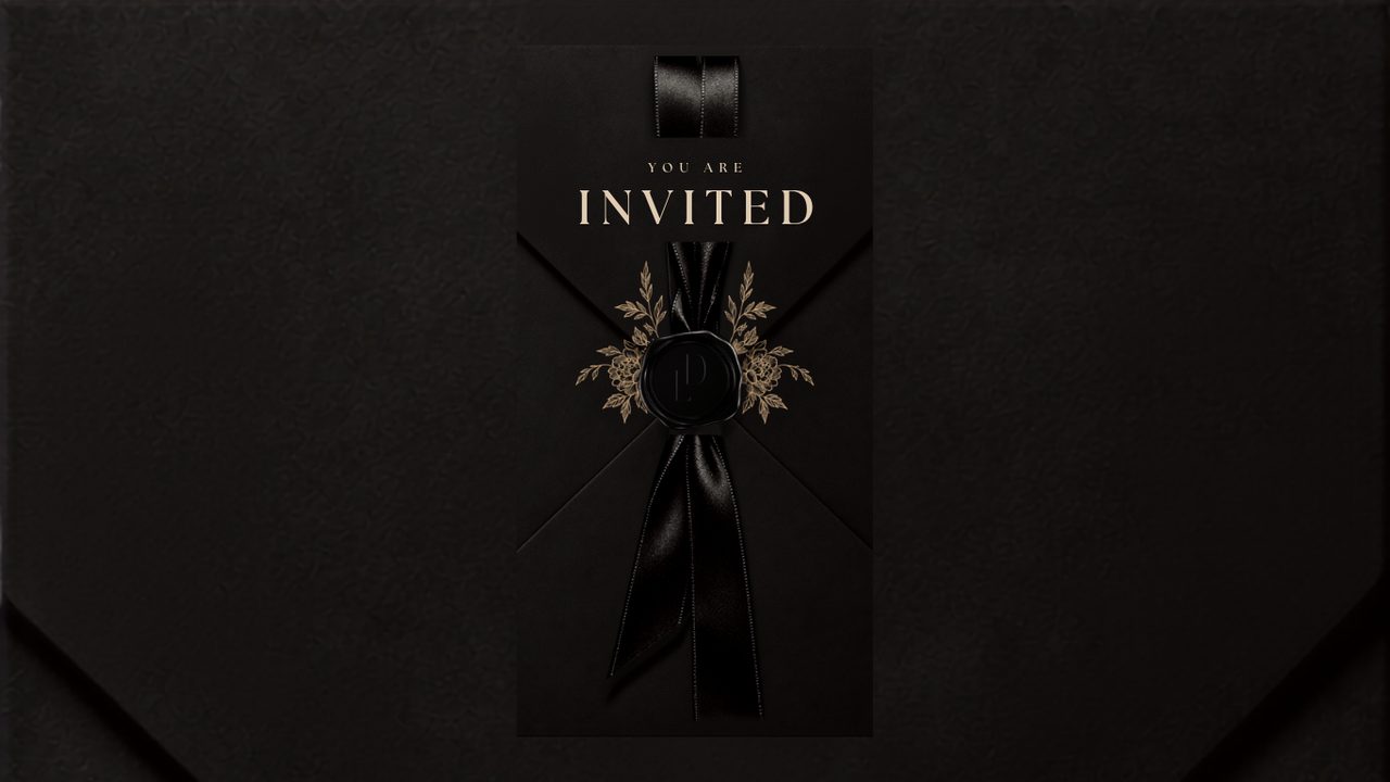 Black V2 digital wedding invitation template