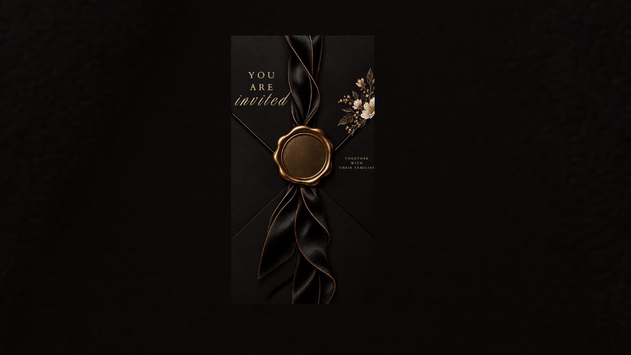 Black V3 digital wedding invitation template