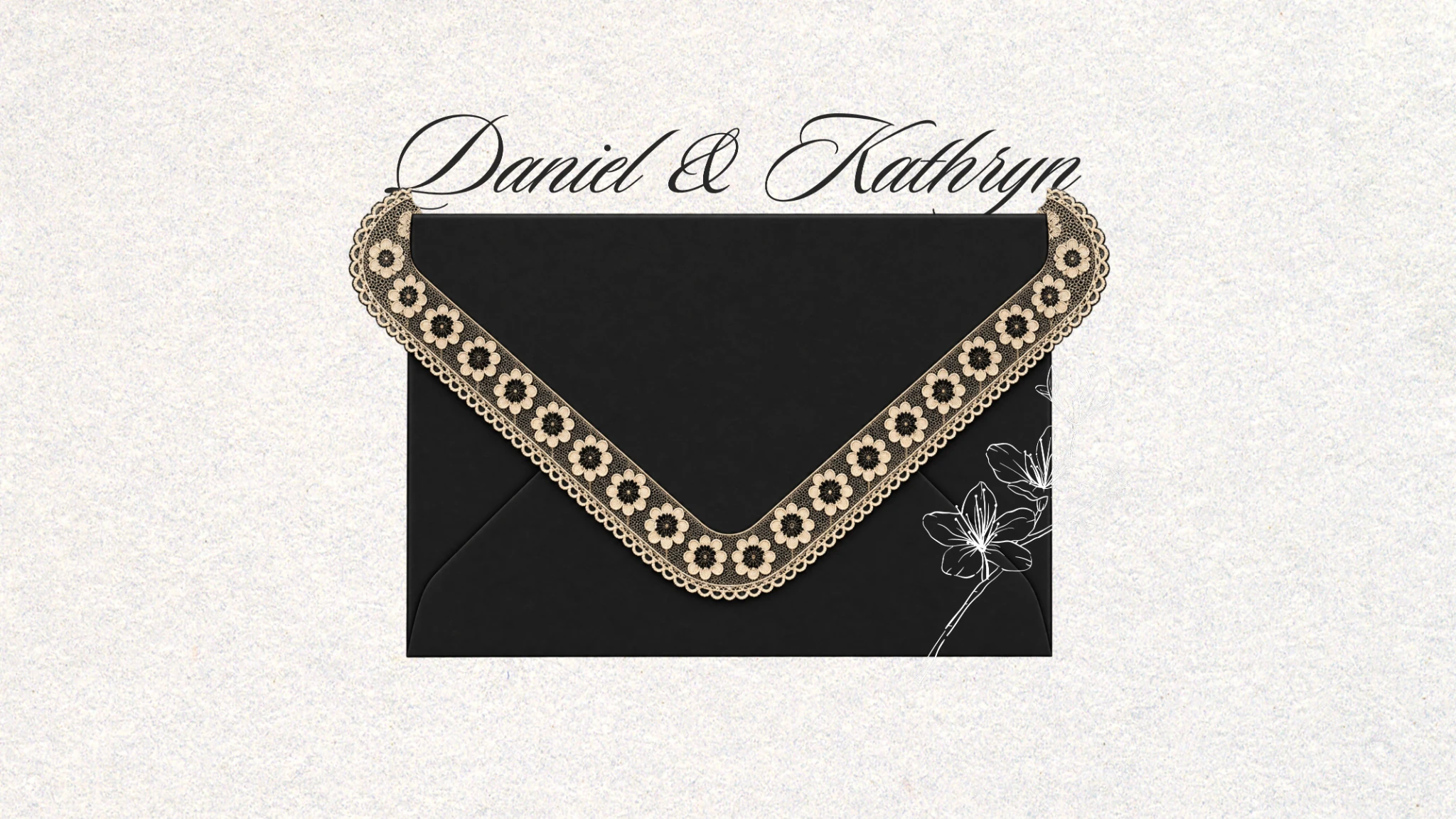 Black digital wedding invitation template
