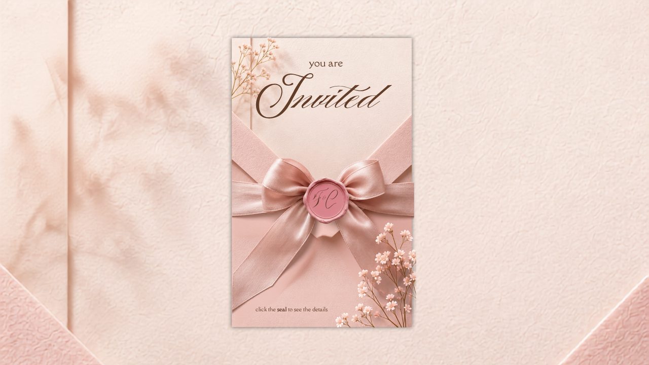 Blush Pink V1 digital wedding invitation template