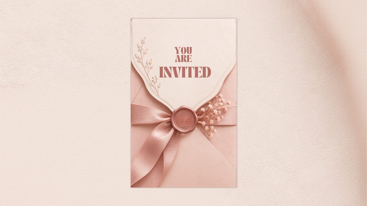 Blush Pink V2 digital wedding invitation template