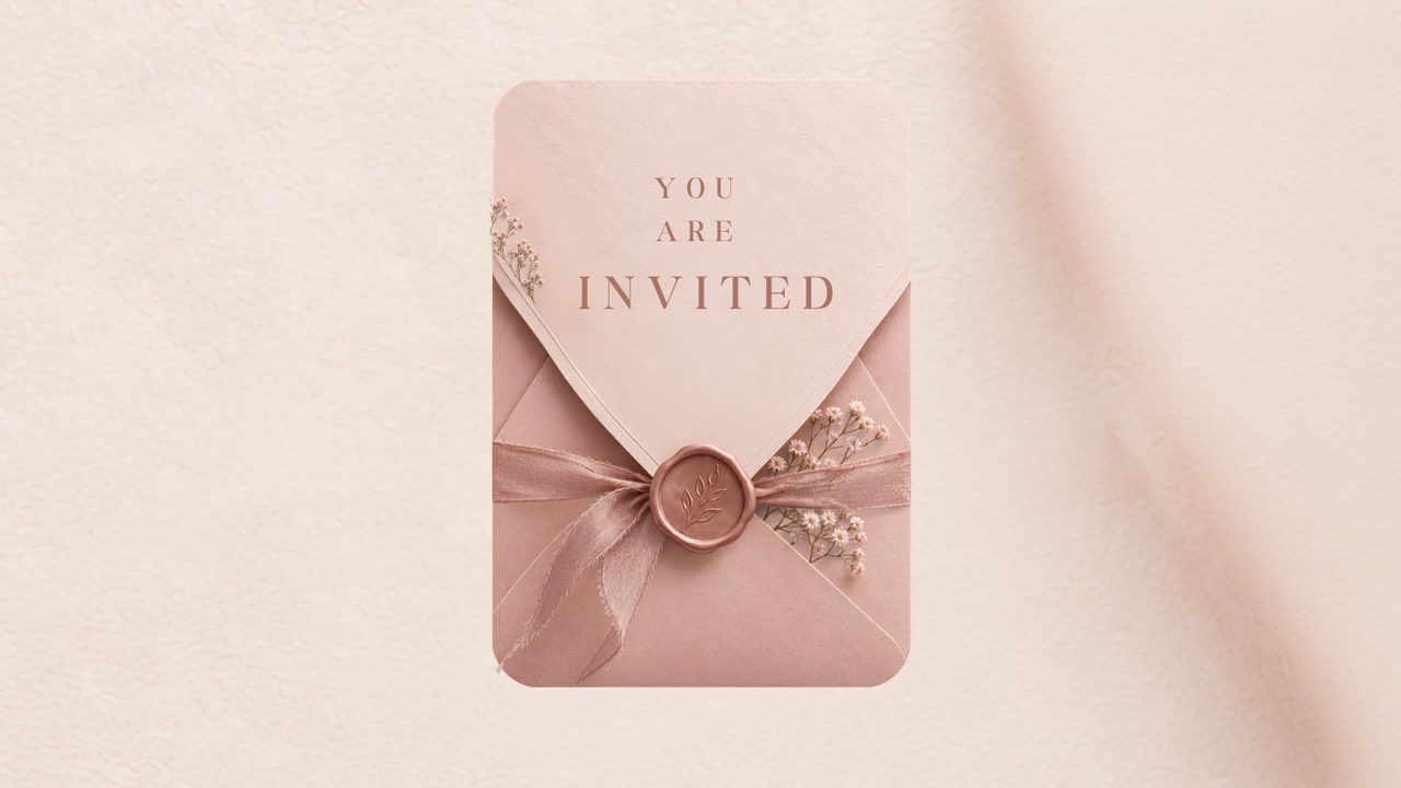 Blush Pink V3 digital wedding invitation template