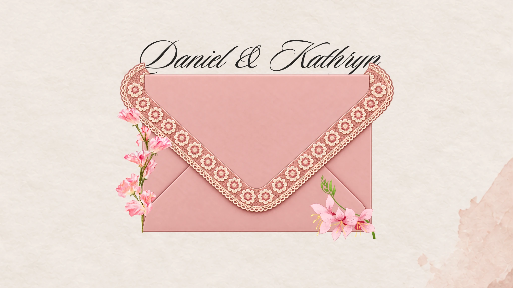 Blush Pink digital wedding invitation template