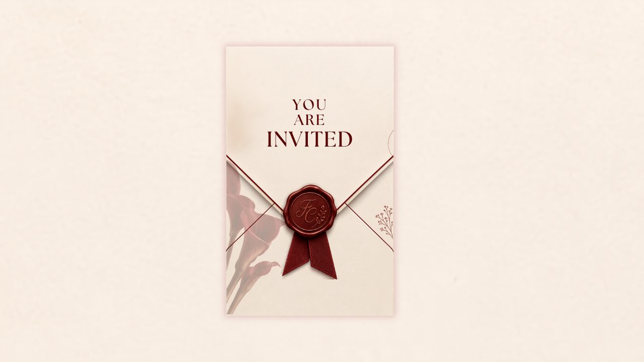 Burgundy V1 digital wedding invitation template