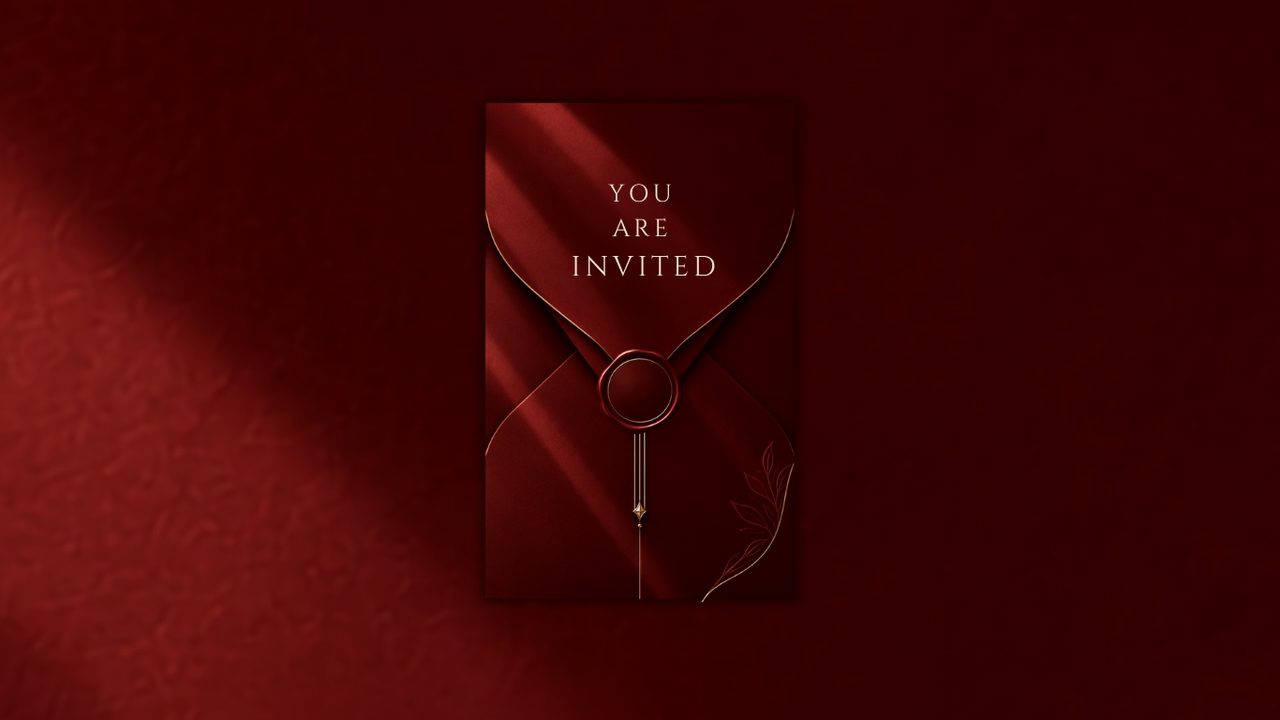 Burgundy V2 digital wedding invitation template