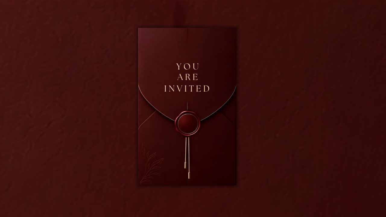 Burgundy V3 digital wedding invitation template