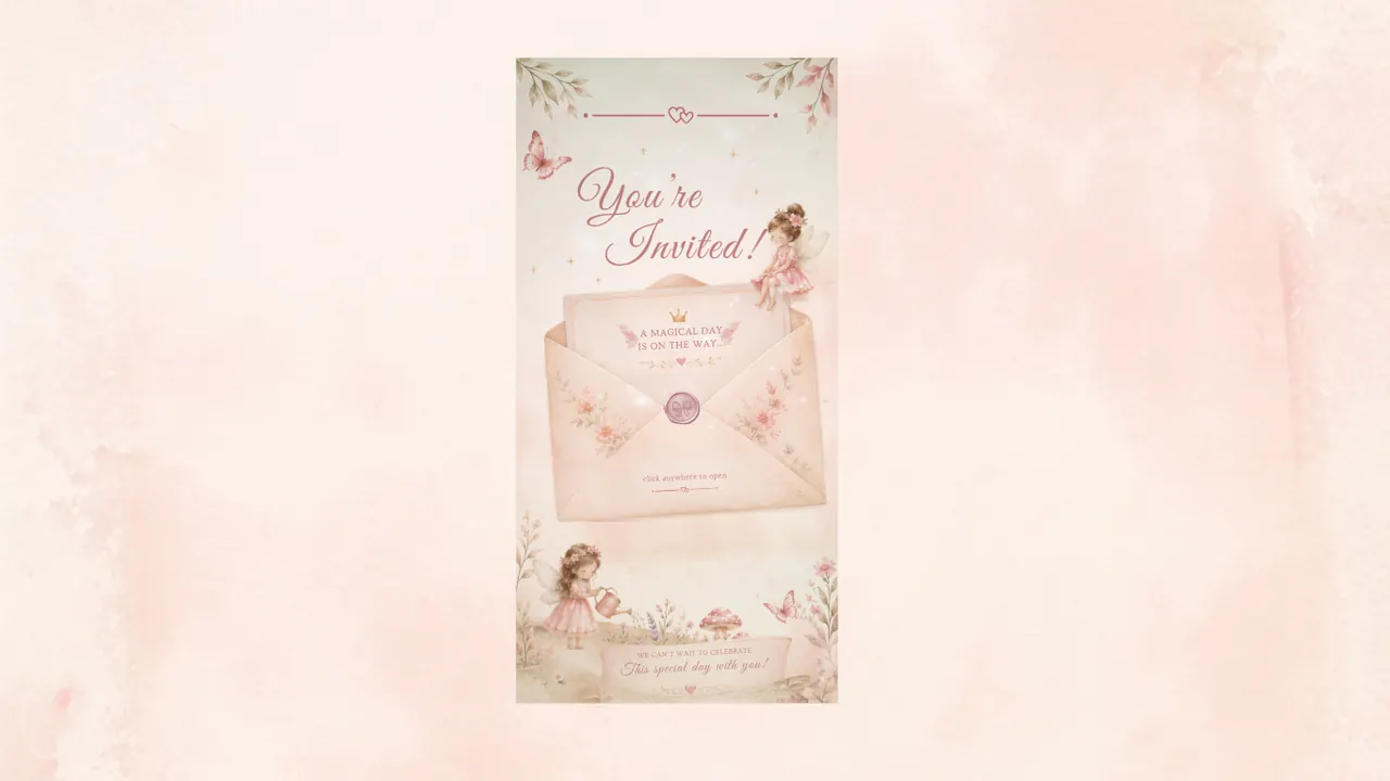 Fairy 2 digital birthday / christening invitation template